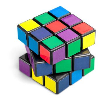 Arka plan üzerinde Rubik küpü. 