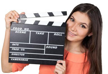  Film clapper olan kadın