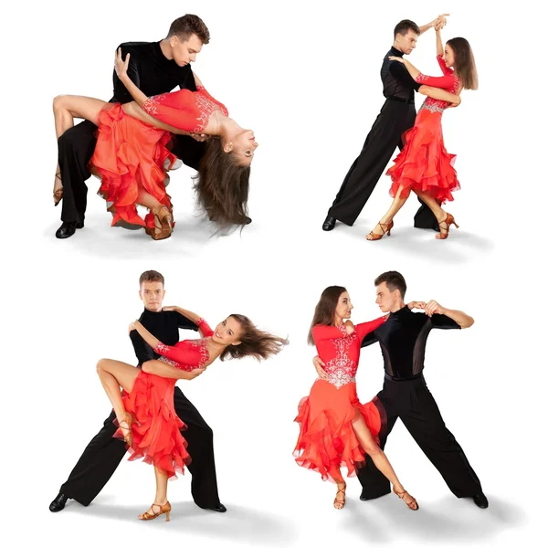 Мужчина и женщина танцуют сальсу — стоковое фото