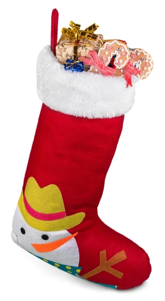 Santa's red stocking. — Stock Photo, Image