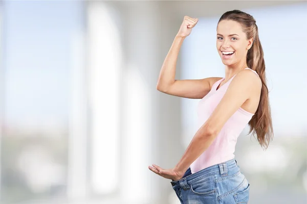 Mujer pérdida de peso — Foto de Stock