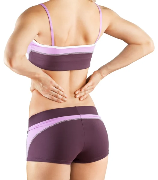 Femeie cu leziuni musculare dureroase — Fotografie, imagine de stoc