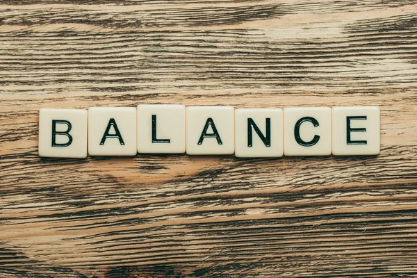 Balance with wooden cubes — Stock Photo, Image