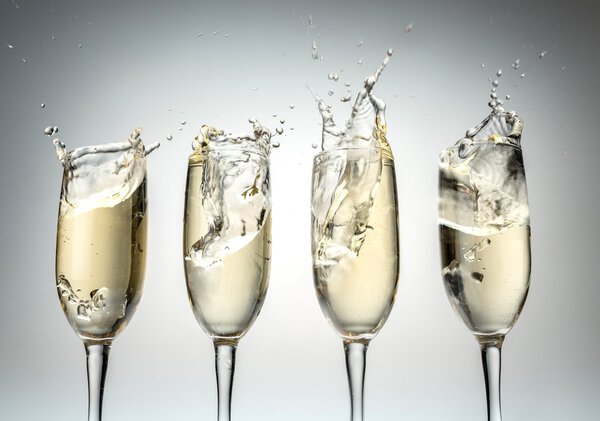 elegant champagne glasses