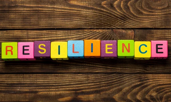 Resilience sign with wooden cubes — Stock Photo, Image