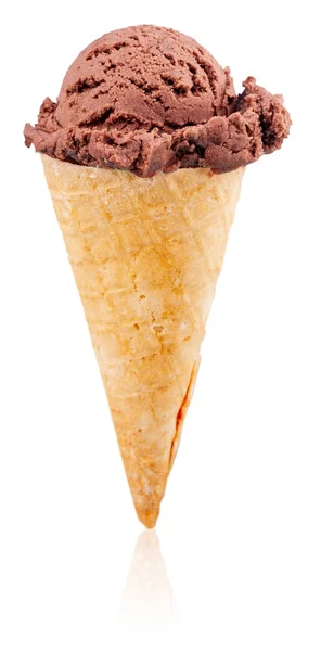 孤立したチョコレート アイス クリーム コーン — ストック写真
