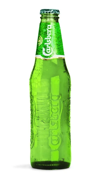 Carlsberg botella de vidrio cerveza —  Fotos de Stock
