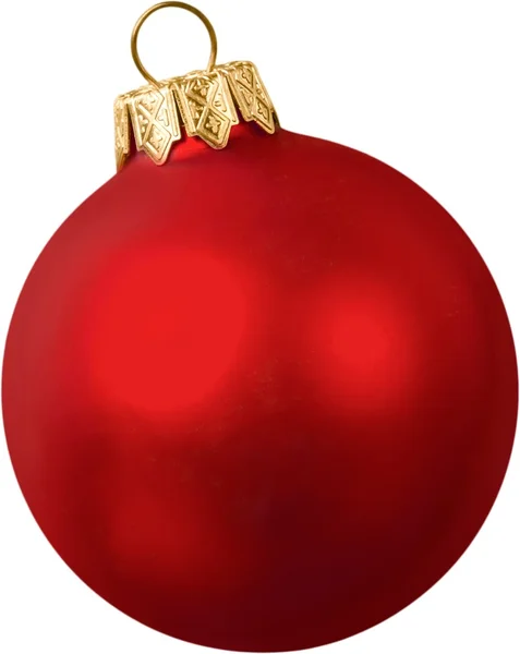 Czerwoną piłkę Bożego Narodzenia na białym tle — Zdjęcie stockowe