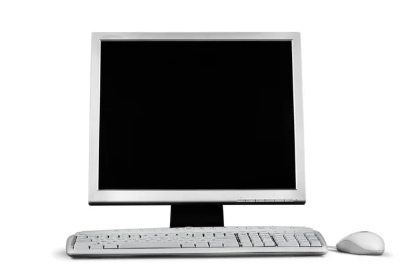 데스크톱 컴퓨터와 키보드 — 스톡 사진