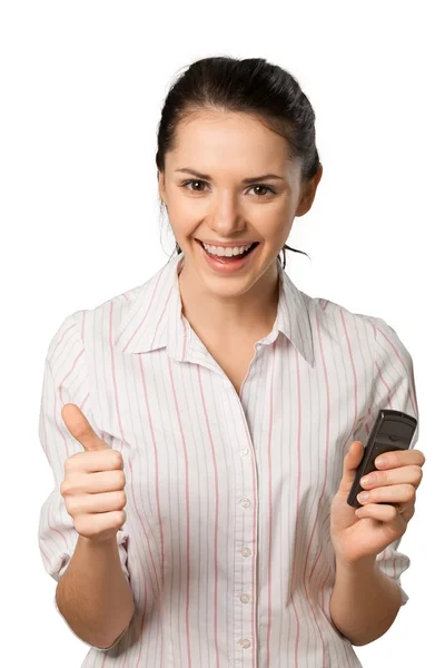 Mujer joven con auriculares —  Fotos de Stock