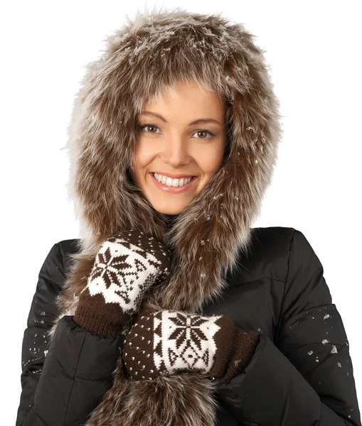 Junge Frau in Winterkleidung — Stockfoto