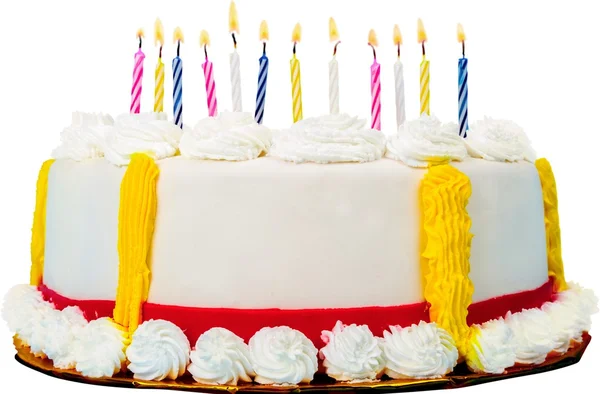 Birthday cake with candles — Stock Photo, Image