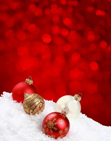 Palle rosse di Natale — Foto Stock