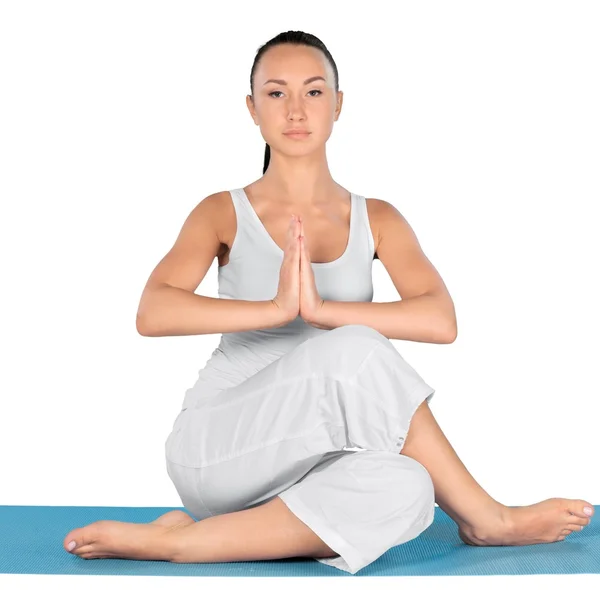 Jonge mooie vrouw doen yoga — Stockfoto