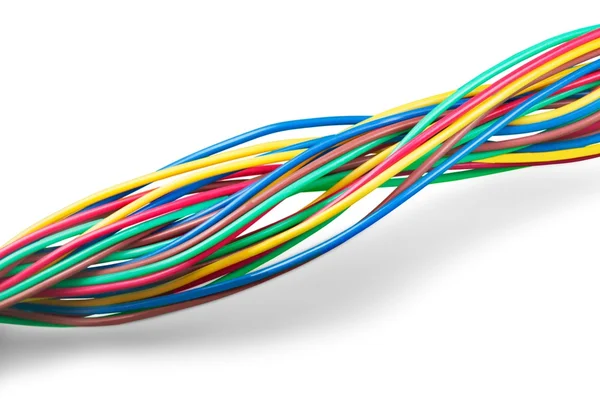 Multicolored computer cables isolated — Stock Photo, Image