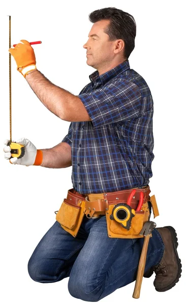 Male worker with tool belt — Stock Photo, Image