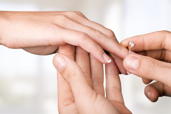 Groom Putting Wedding Ring on bride