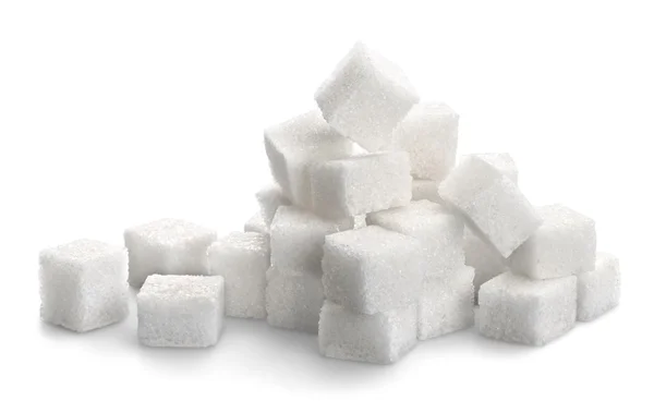 Cubes of sugar on  background