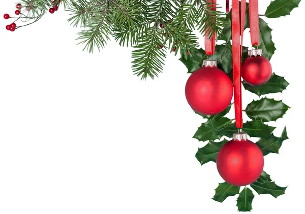 Rode glanzende kerstballen — Stockfoto