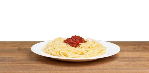 Makaron spaghetti z pomidorami — Zdjęcie stockowe