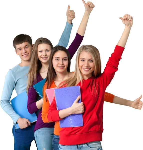 Groep studenten met boeken — Stockfoto