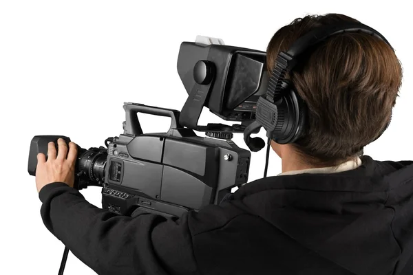 Cameraman with his camera — Stock Photo, Image