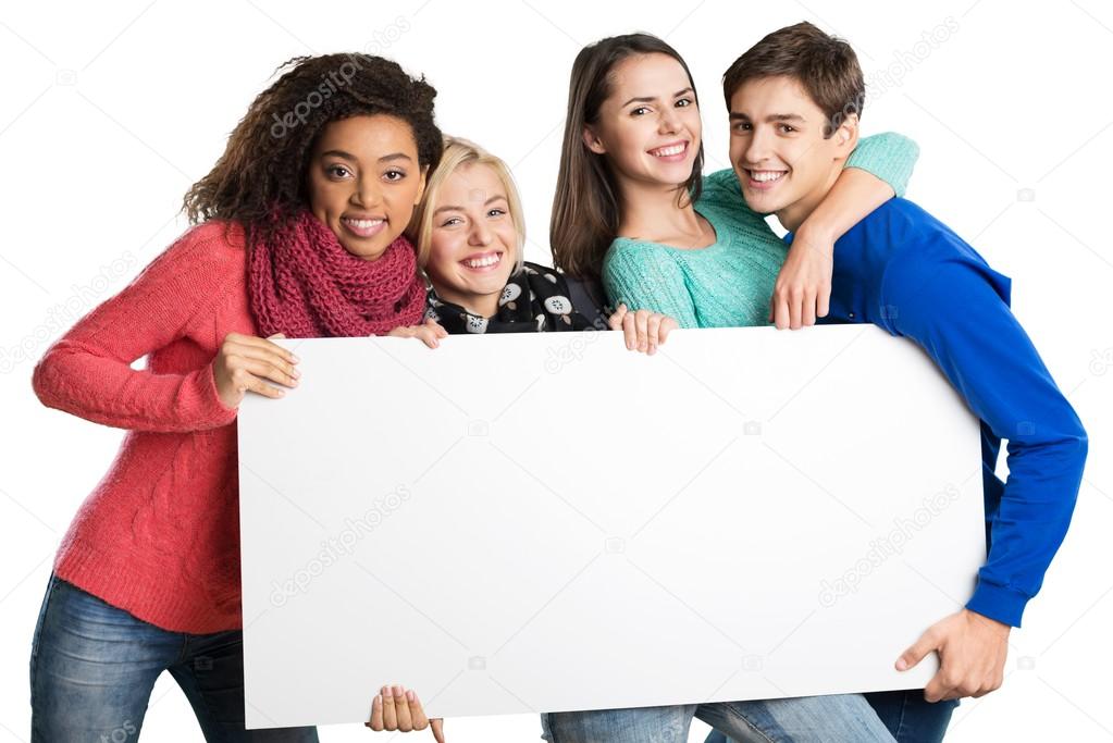 group of students  isolated