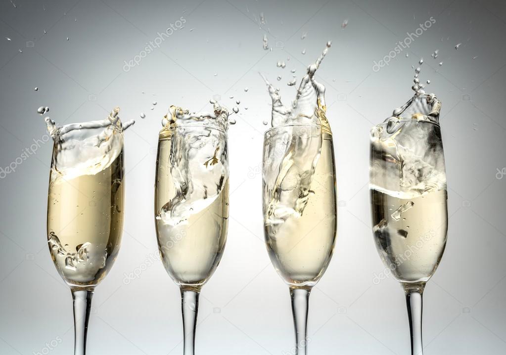 elegant champagne glasses