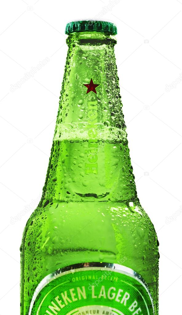 KHERSON, UKRAINE - NOVEMBER 11, 2014: Heineken Beer on white background