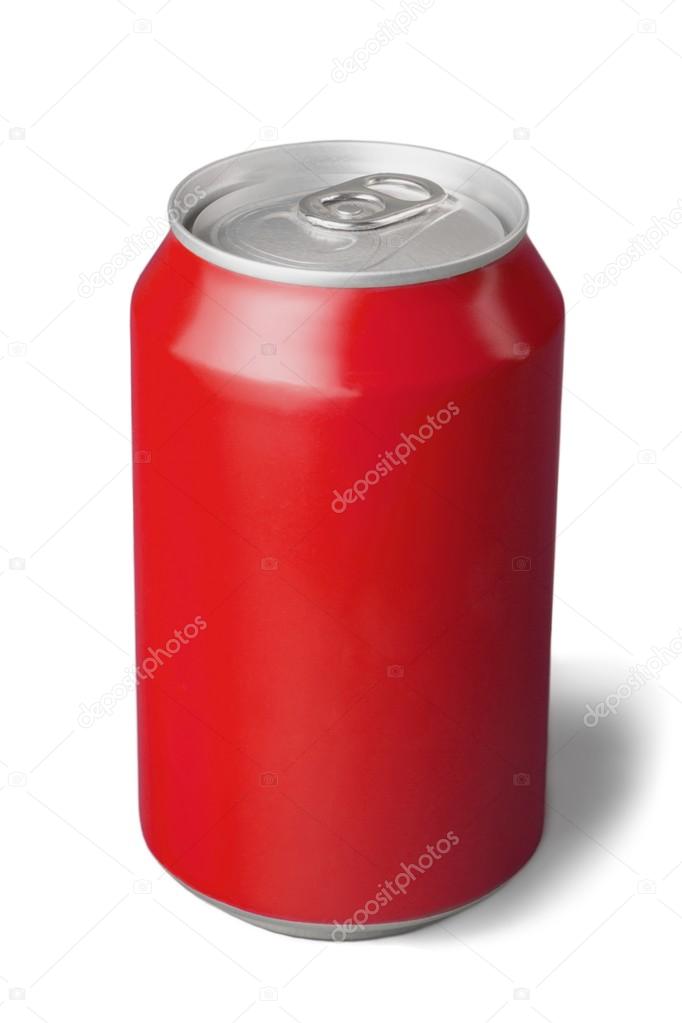 Red aluminum can