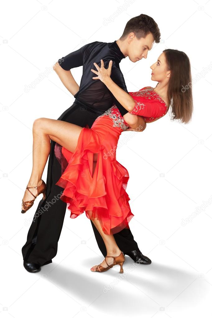 Man and woman dancing Salsa 