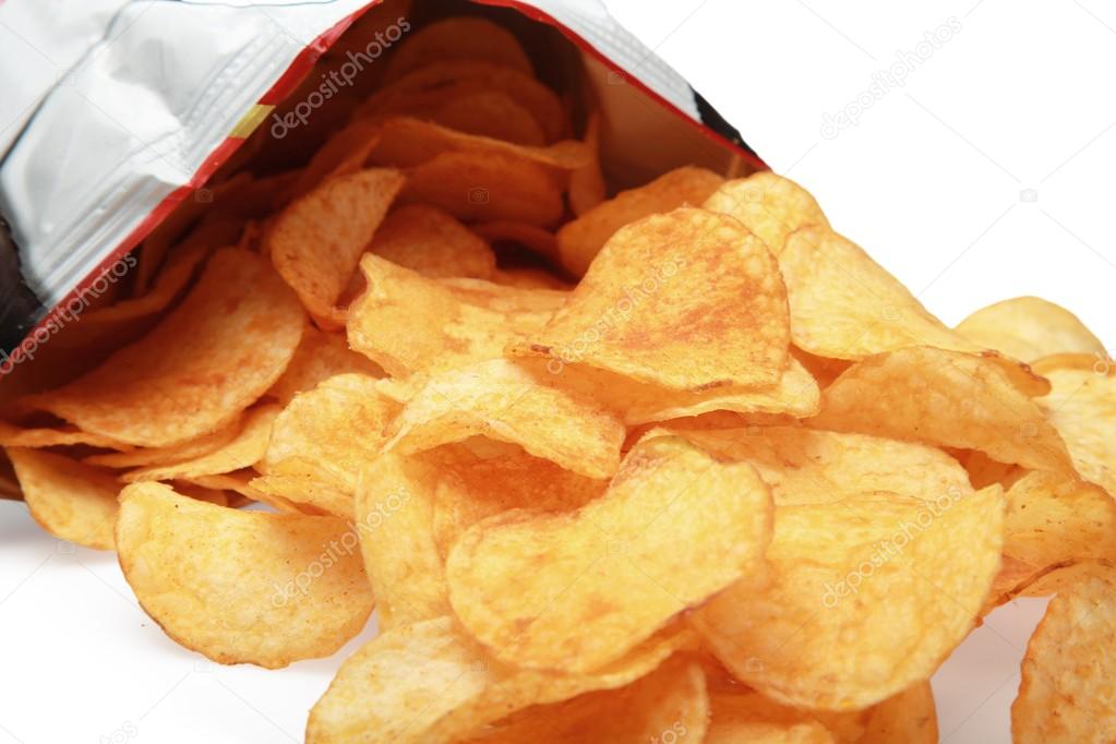 Potato chips bag isolated