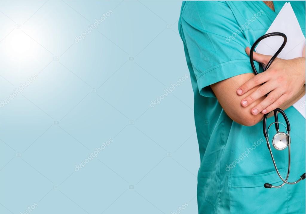 Male doctor with stethoscope