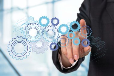 işadamı ve analytics sembolleri