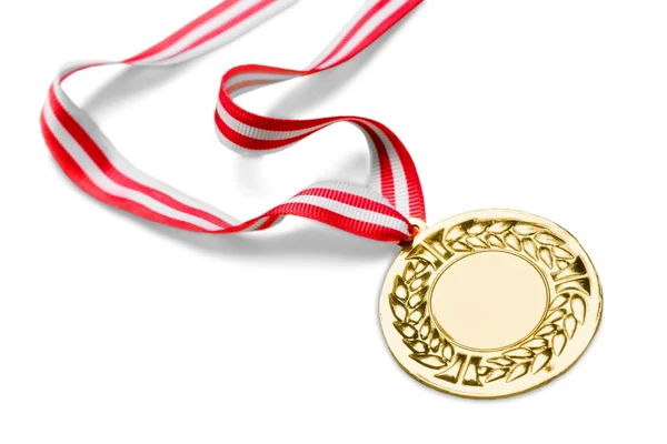 Gouden medaille met lint — Stockfoto