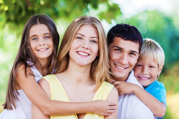 Happy cheerful family 