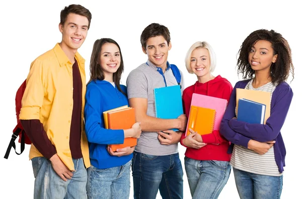 Groupe d'étudiants avec des livres — Photo