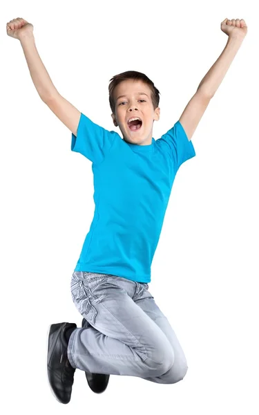 Feliz chico saltando —  Fotos de Stock