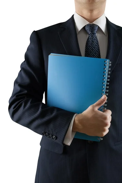 Geschäftsmann hält Ordner in der Hand — Stockfoto