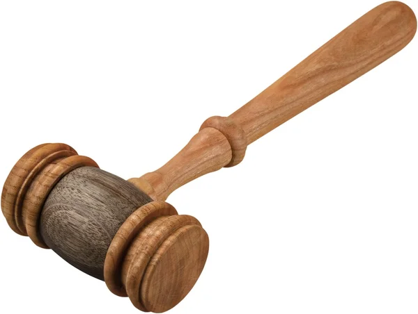 Wooden gavel di meja kayu — Stok Foto