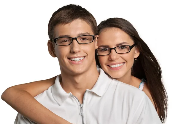 Portrait de jeune couple souriant — Photo