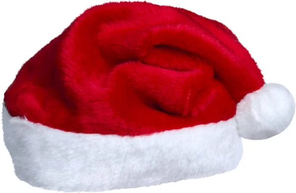 Santa claus czerwony kapelusz na białym tle — Zdjęcie stockowe