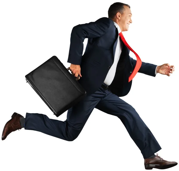 Retrato de homem de negócios feliz correndo — Fotografia de Stock