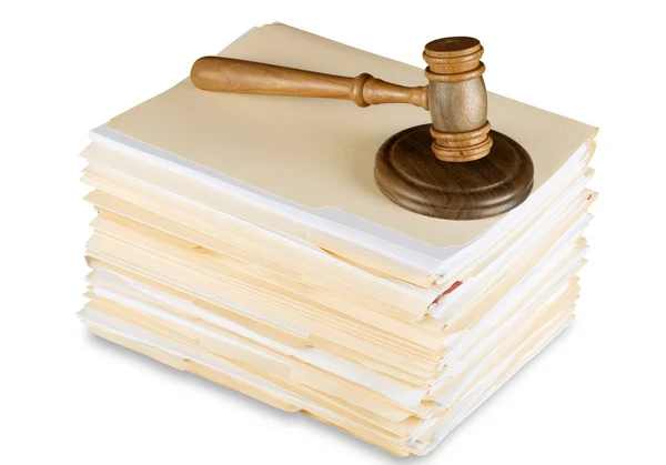 Judge hammer  and documents — Stock Photo, Image