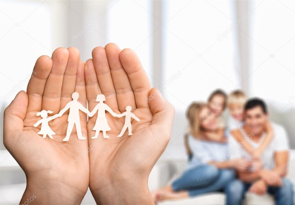 hands showing paper  family