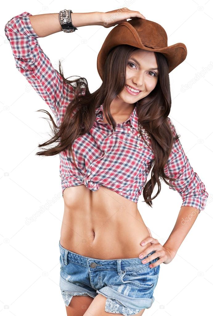 woman wearing  cowboy's hat