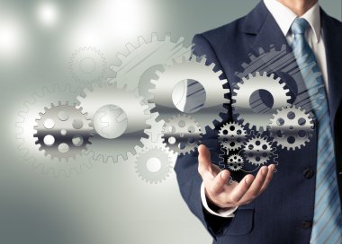 işadamı ve analytics sembolleri