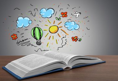 kitap çizim ile açın