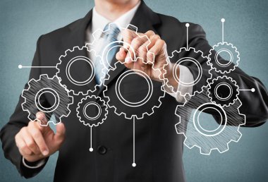 işadamı ve analytics sembolleri