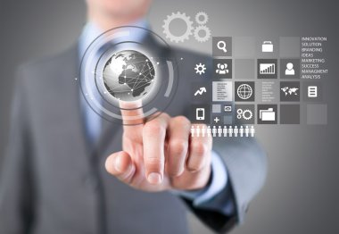 işadamı ve analytics sembolü